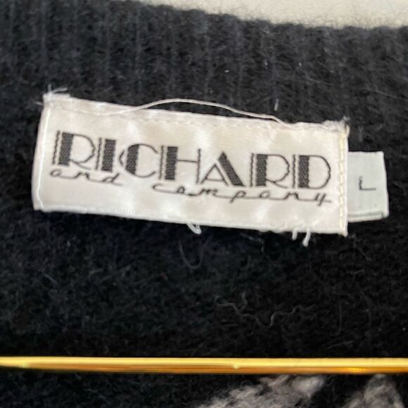 VTG Richard and Company Leaf Print Fuzzy Sweater || SZ L - Picture 8 of 8